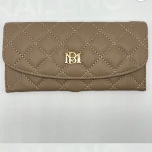 Badgley Mischka Taupe (tan) Card Holder Quilted Women's Wallet